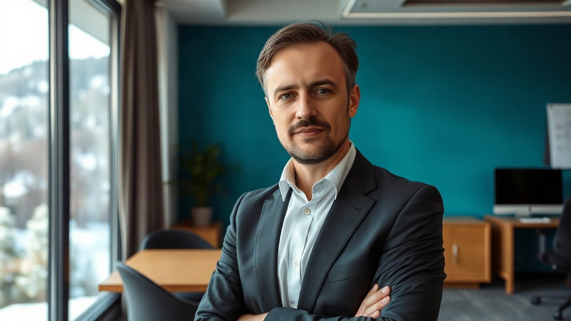 Modernes Büro der JadedProfile AG mit Blick auf die Berner Altstadt